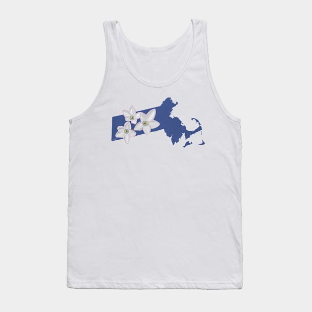 Massachusetts Mayflower Trailing Arbutus Tank Top by Lavenderbuttons